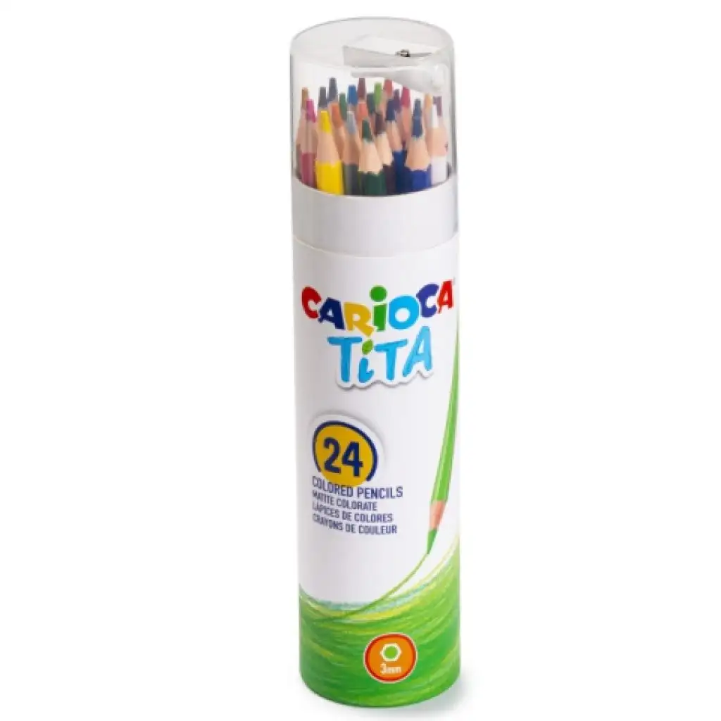 imagen de Tita set de lápices de colores de 24 piezas en estuche cilíndrico - Carioca 1