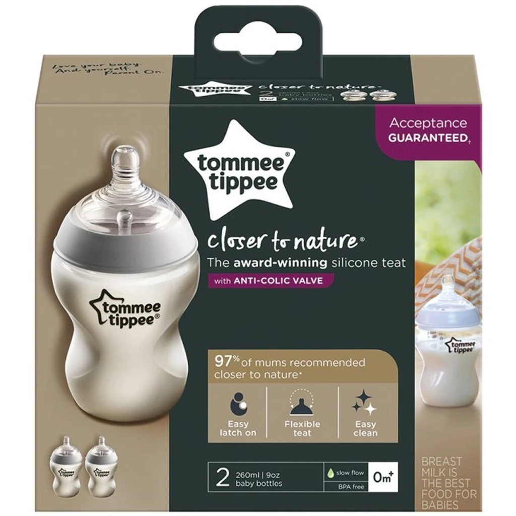 imagen de Tommee Tippee: Closer To Nature ANTI-COLIC biberón 260ml set de 2 piezas (0 meses+) 1