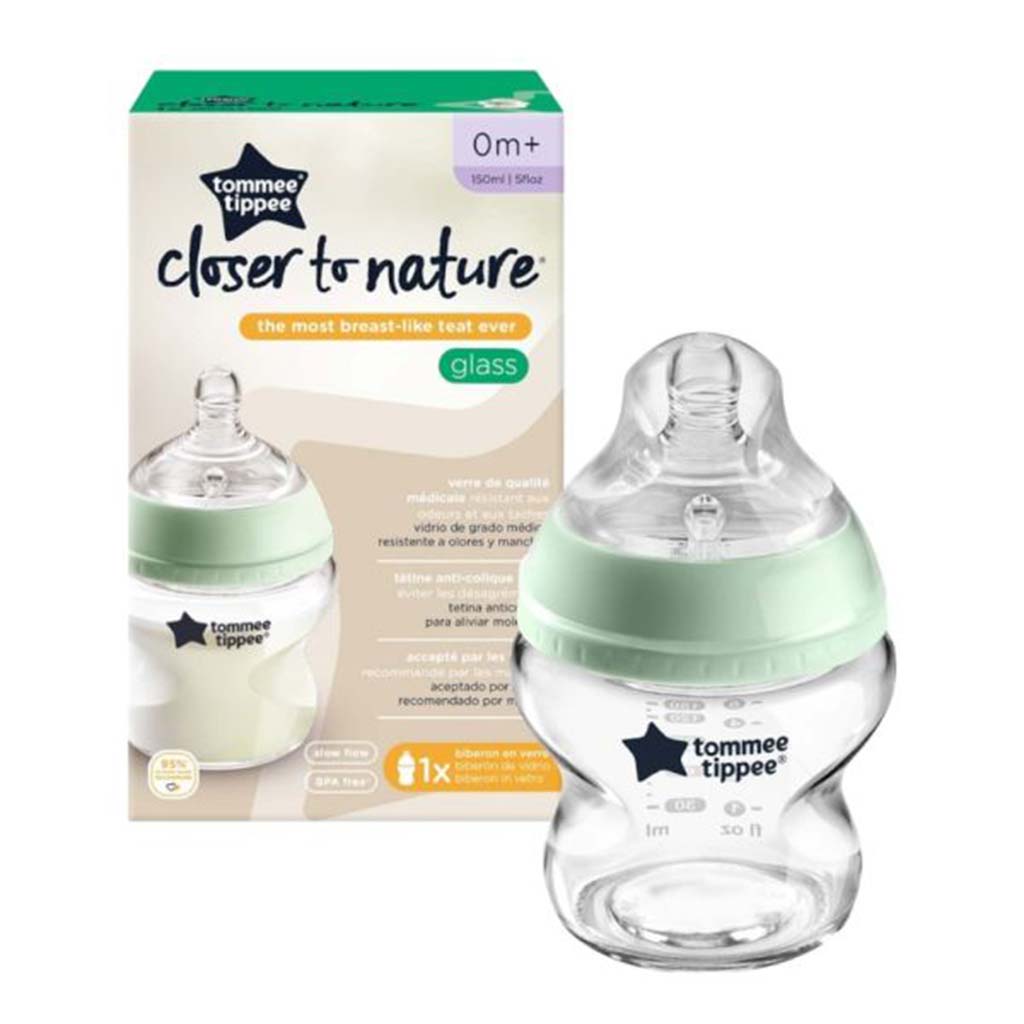 imagen de Tommee Tippee: Closer To Nature biberón de vidrio transparente 150ml (0 meses+) 1