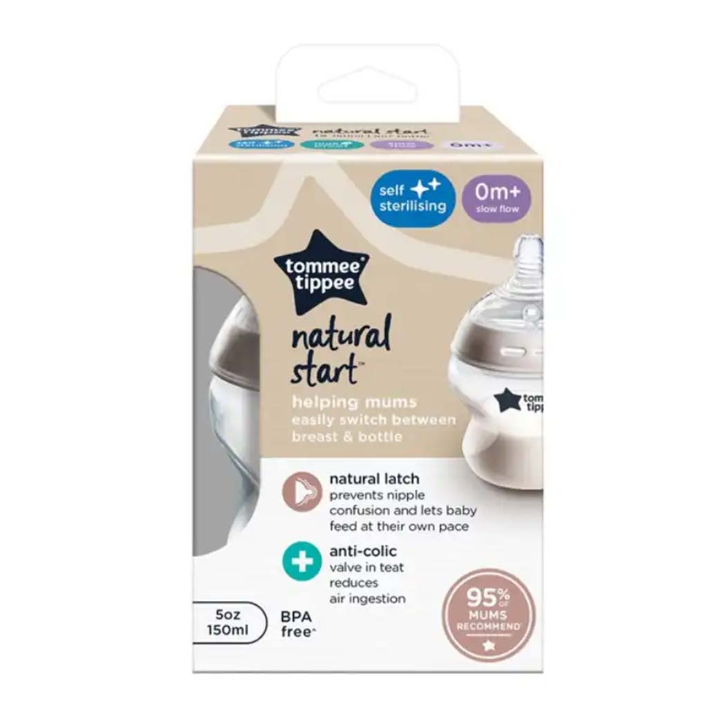 imagen de Tommee Tippee: Closer To Nature biberón transparente 150ml (0 meses+) 1