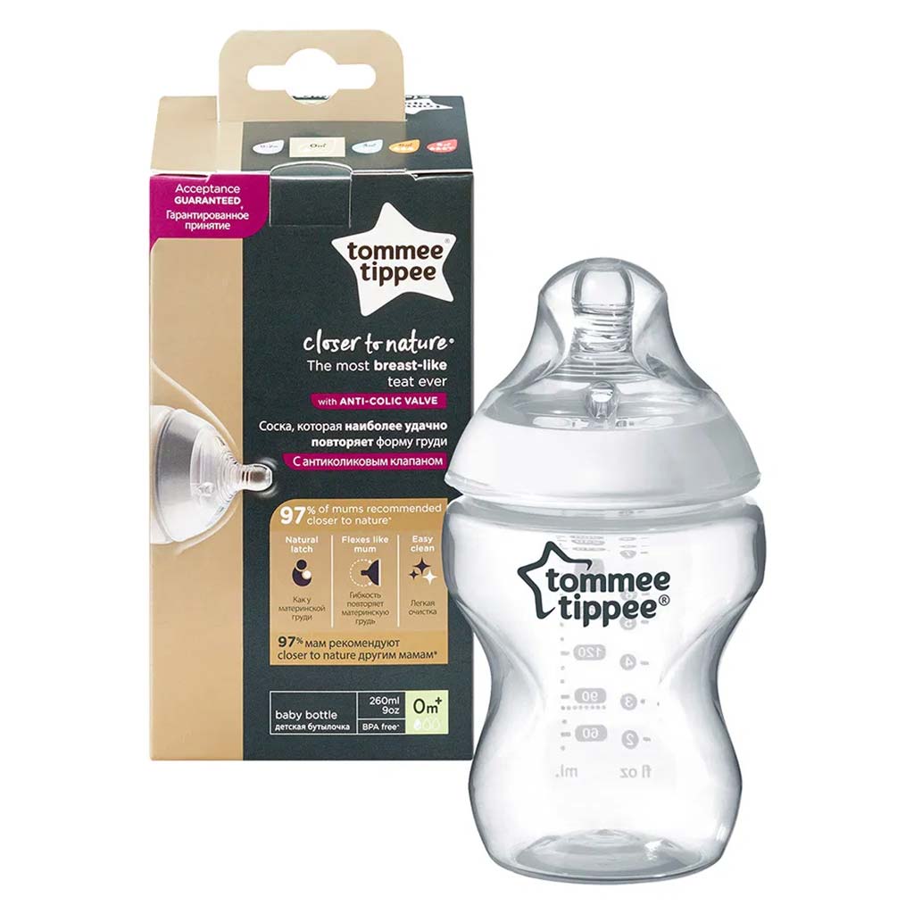 imagen de Tommee Tippee: Closer To Nature biberón transparente 260ml (0 meses+) 2