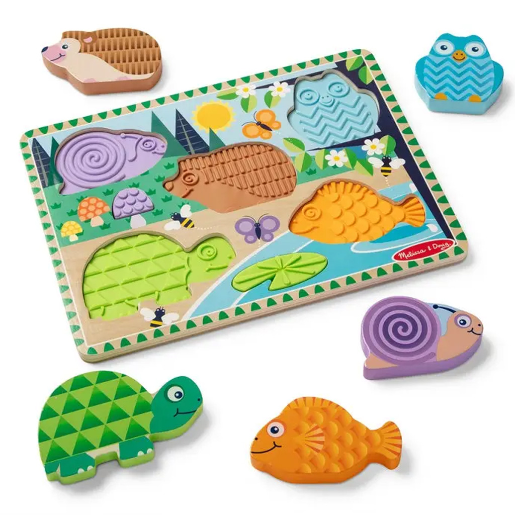 imagen de Toque y Siente Animales del Bosque rompecabezas de madera - Melissa & Doug 2