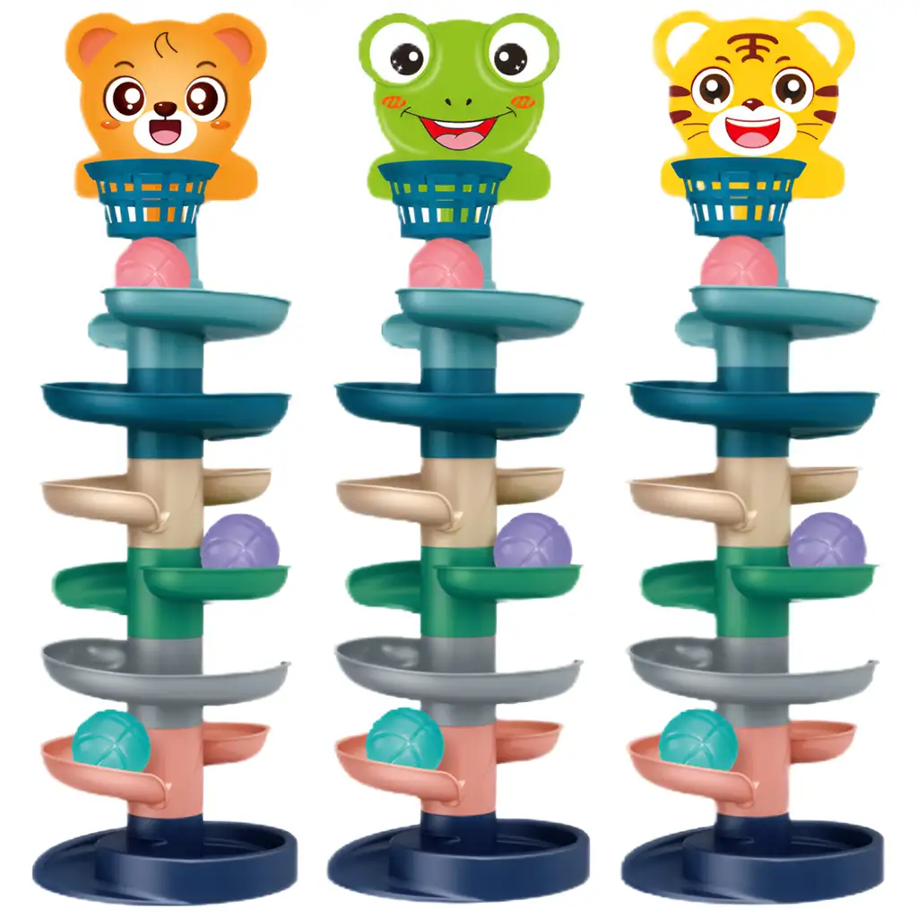 imagen de Torre de Pelotas: Divertida pista de bolas de animales en varias versiones 73x22cm 1ud 2
