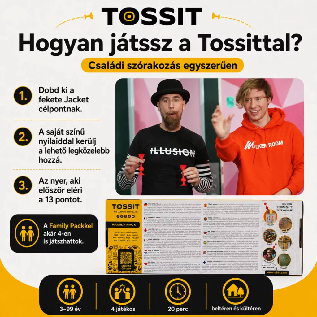 imagen de Tossit Family Pack – Rojo, Turquesa, Azul, Amarillo dardos de juego con ventosas 3