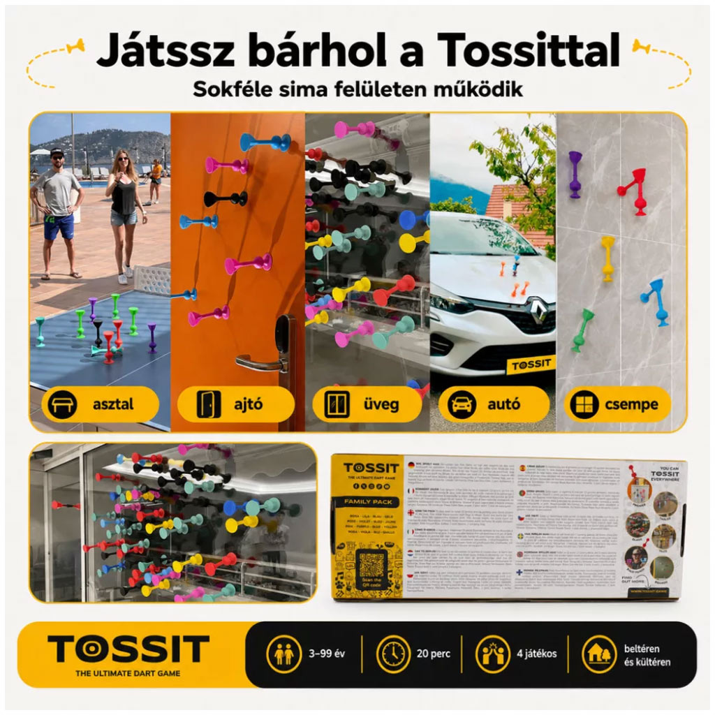 imagen de Tossit Family Pack – Rosa, Púrpura, Azul, Amarillo dardos de ventosa juego de mesa 5