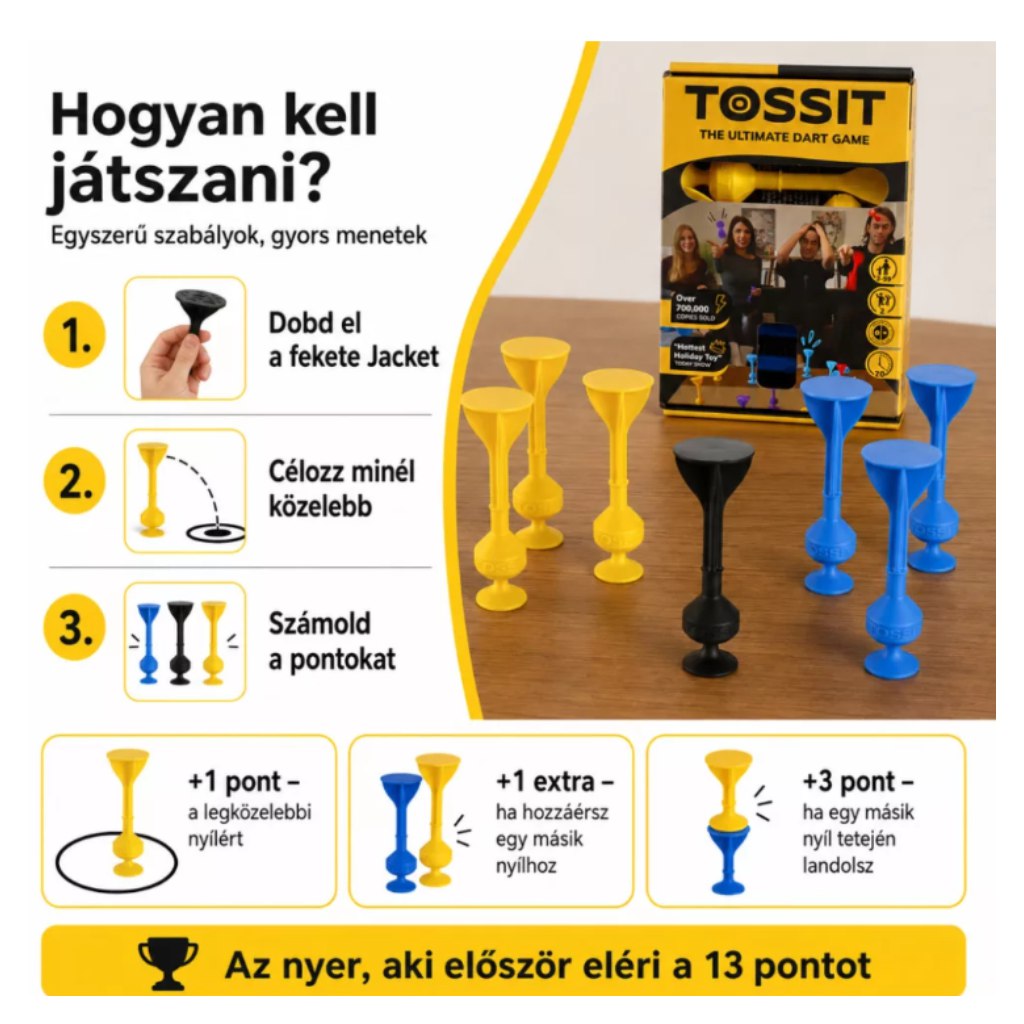 imagen de Tossit Starter Pack azul-amarillo con dardos de silicona con ventosas 3