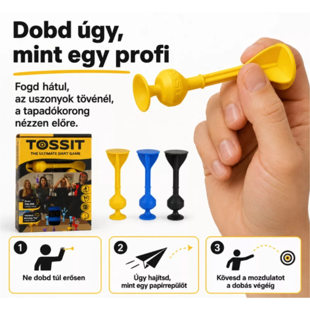 imagen de Tossit Starter Pack azul-amarillo con dardos de silicona con ventosas 4