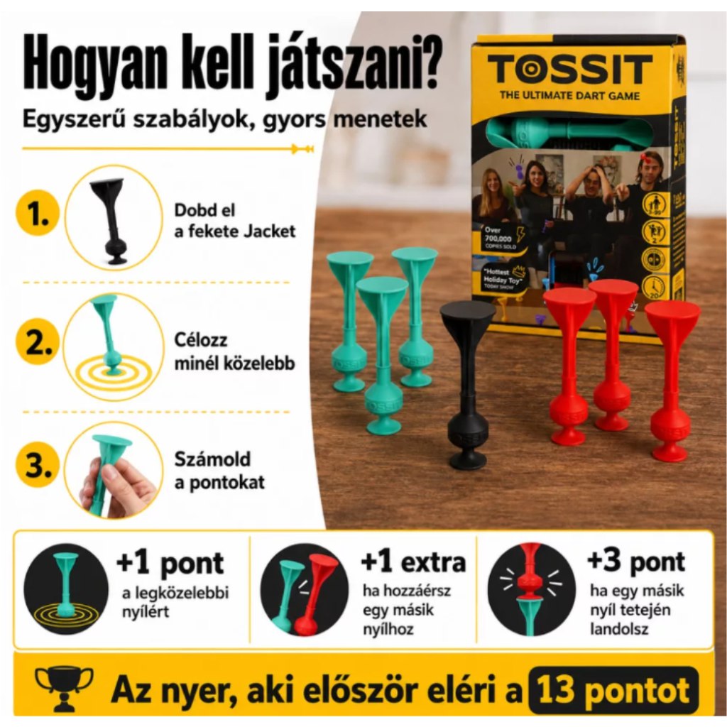 imagen de Tossit Starter Pack rojo-turquesa silicona dardos juego de mesa 3