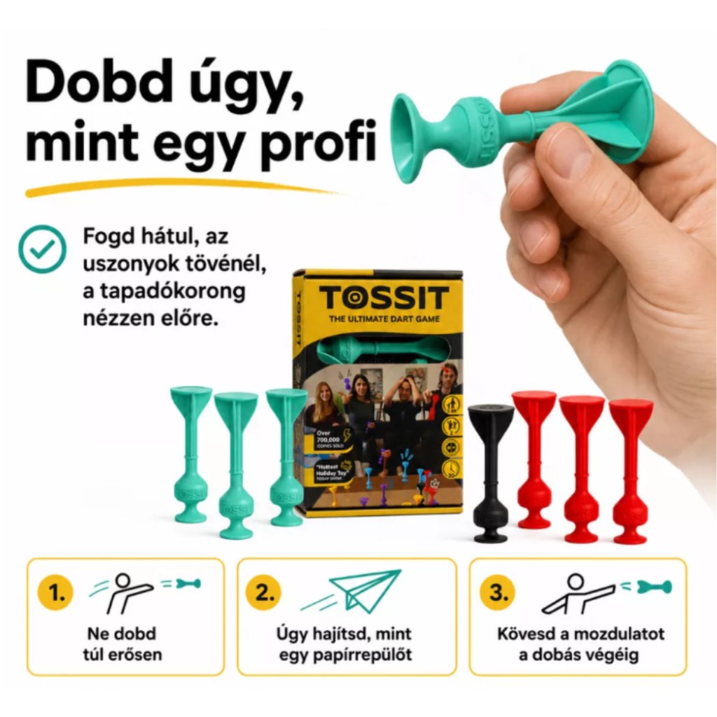 imagen de Tossit Starter Pack rojo-turquesa silicona dardos juego de mesa 4