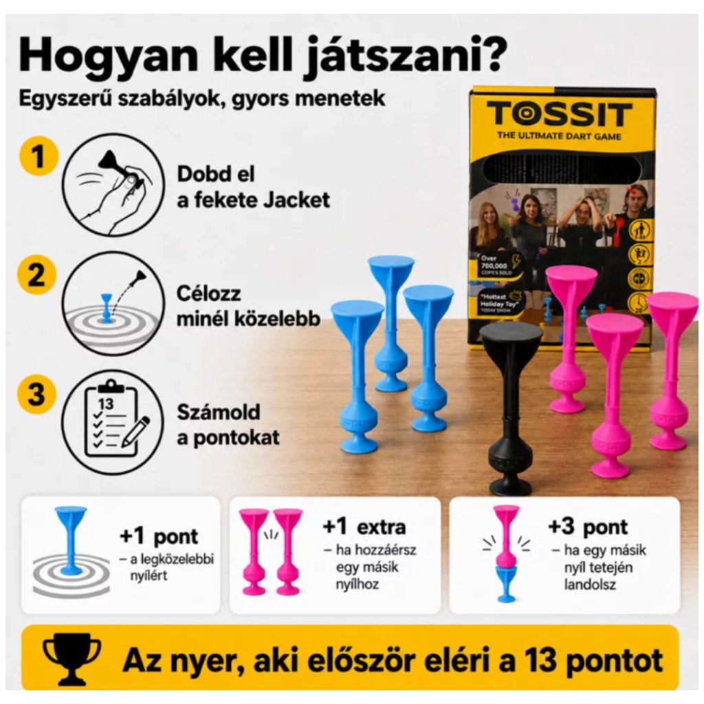 imagen de Tossit Starter Pack rosa-azul con dardos de silicona con ventosas 3