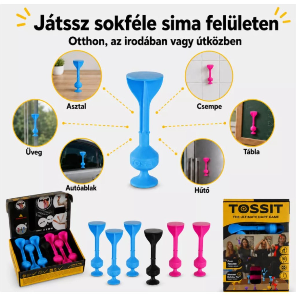 imagen de Tossit Starter Pack rosa-azul con dardos de silicona con ventosas 4