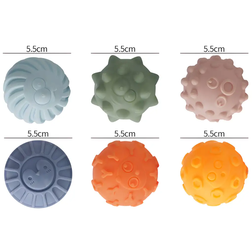 imagen de Touchball: Set de 6 pelotas para el desarrollo del tacto en colores pastel 2