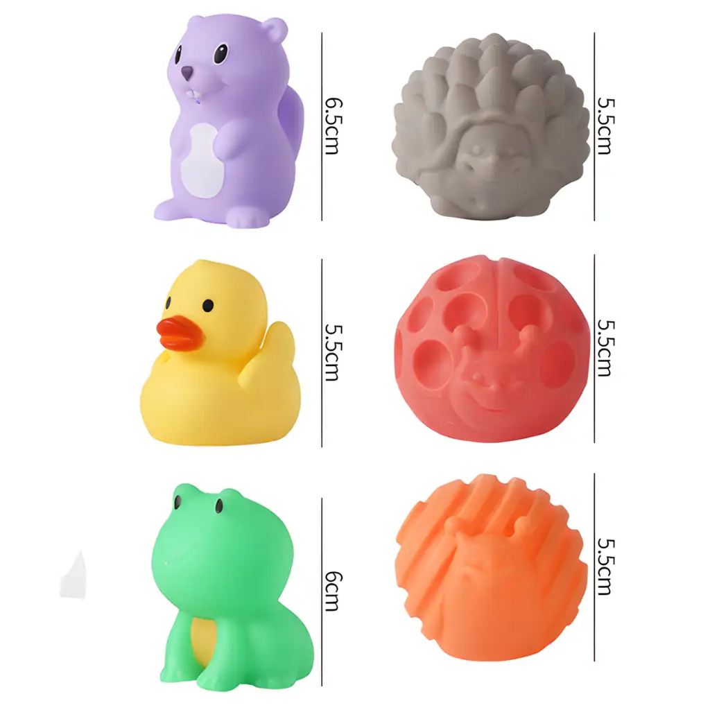 imagen de Touchball: Set de figuras de animales y pelotas de desarrollo táctil de 6 piezas 2