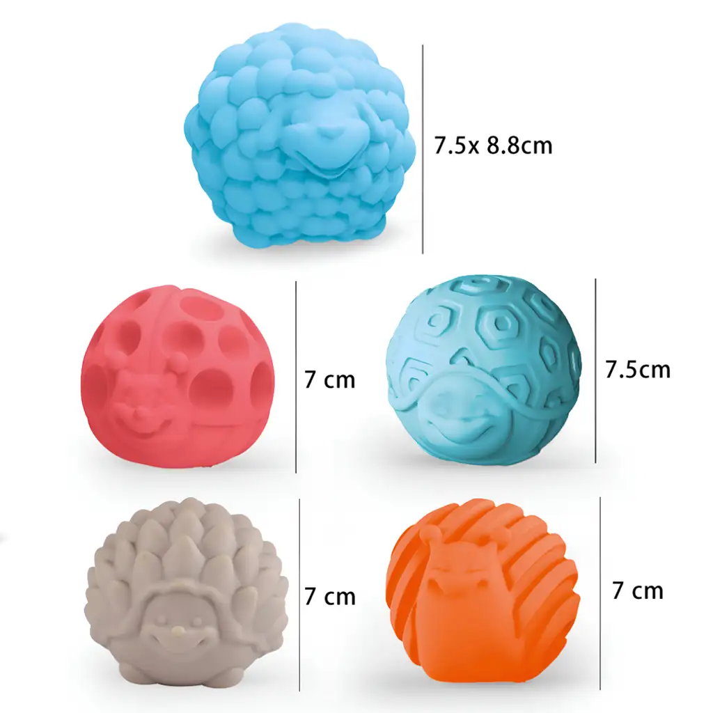 imagen de Touchball: Set de pelotas de animales de 5 piezas para el desarrollo del tacto 2