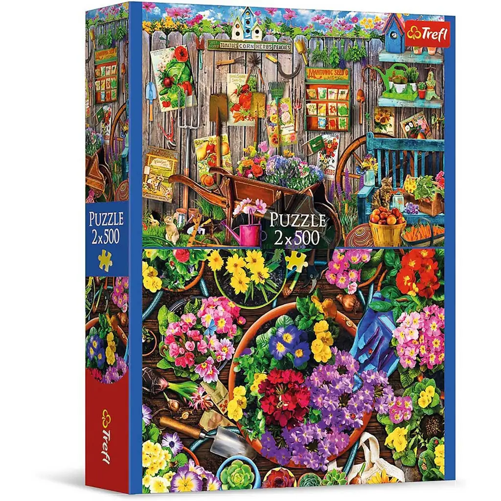 imagen de Trabajo en el jardín puzzle de 2x500 piezas - Trefl 1