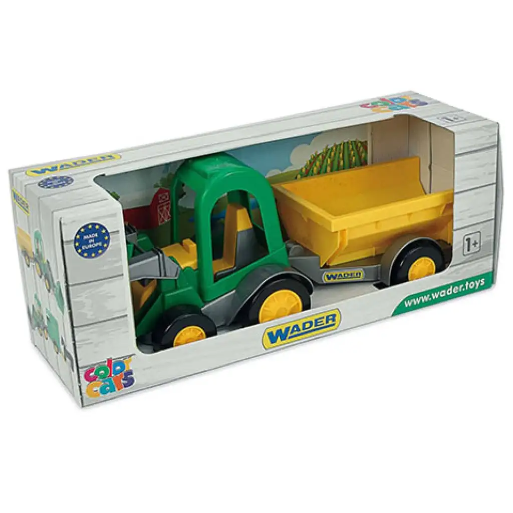 imagen de Tractor con pala cargadora y remolque 38cm - Wader 1