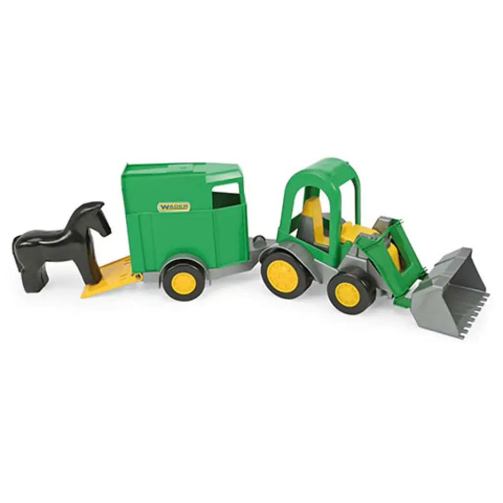 imagen de Tractor con remolque de caballo 41cm - Wader 2