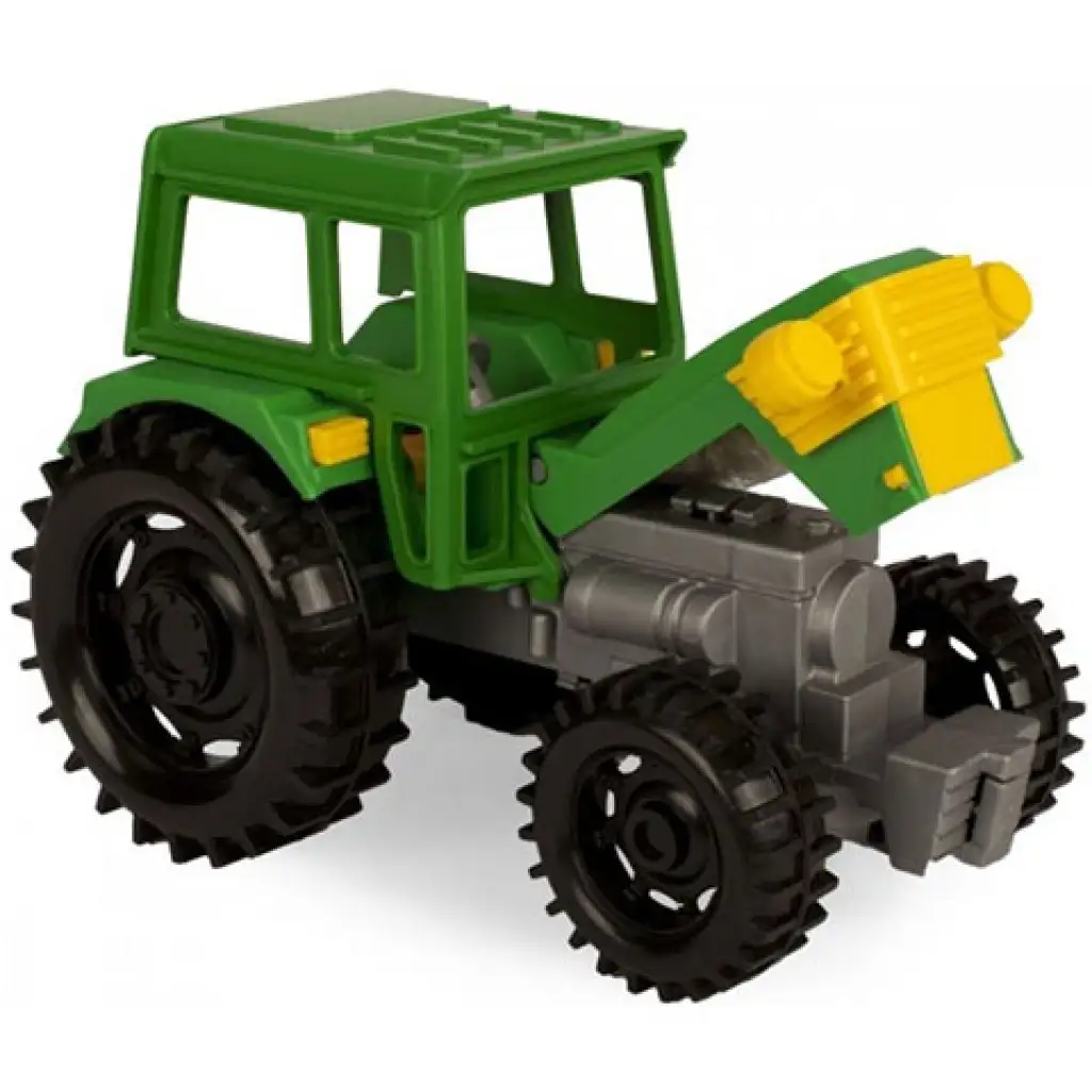 imagen de Tractor verde con remolque de caballos 38cm - Wader 3