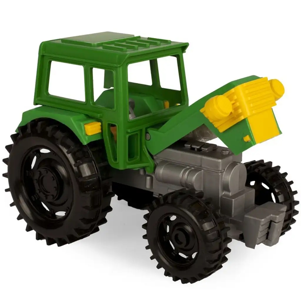 imagen de Tractor verde con remolque volquete de 38,5 cm - Wader 2
