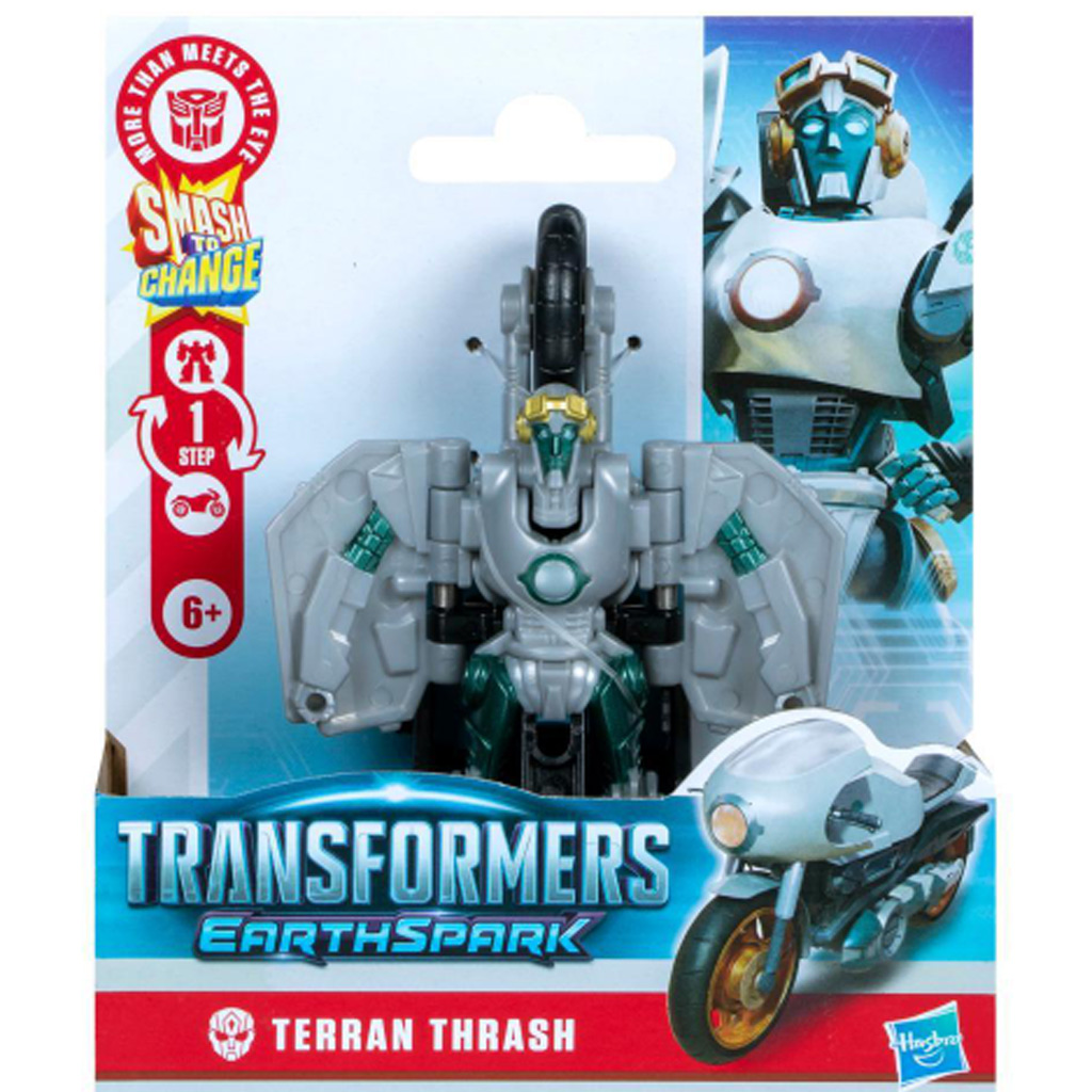 imagen de Transformers: Earthspark figura Terran Thrash transformable en 1 paso - Hasbro 1