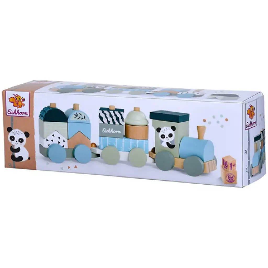 imagen de Tren de madera panda de 16 piezas - Eichhorn 1