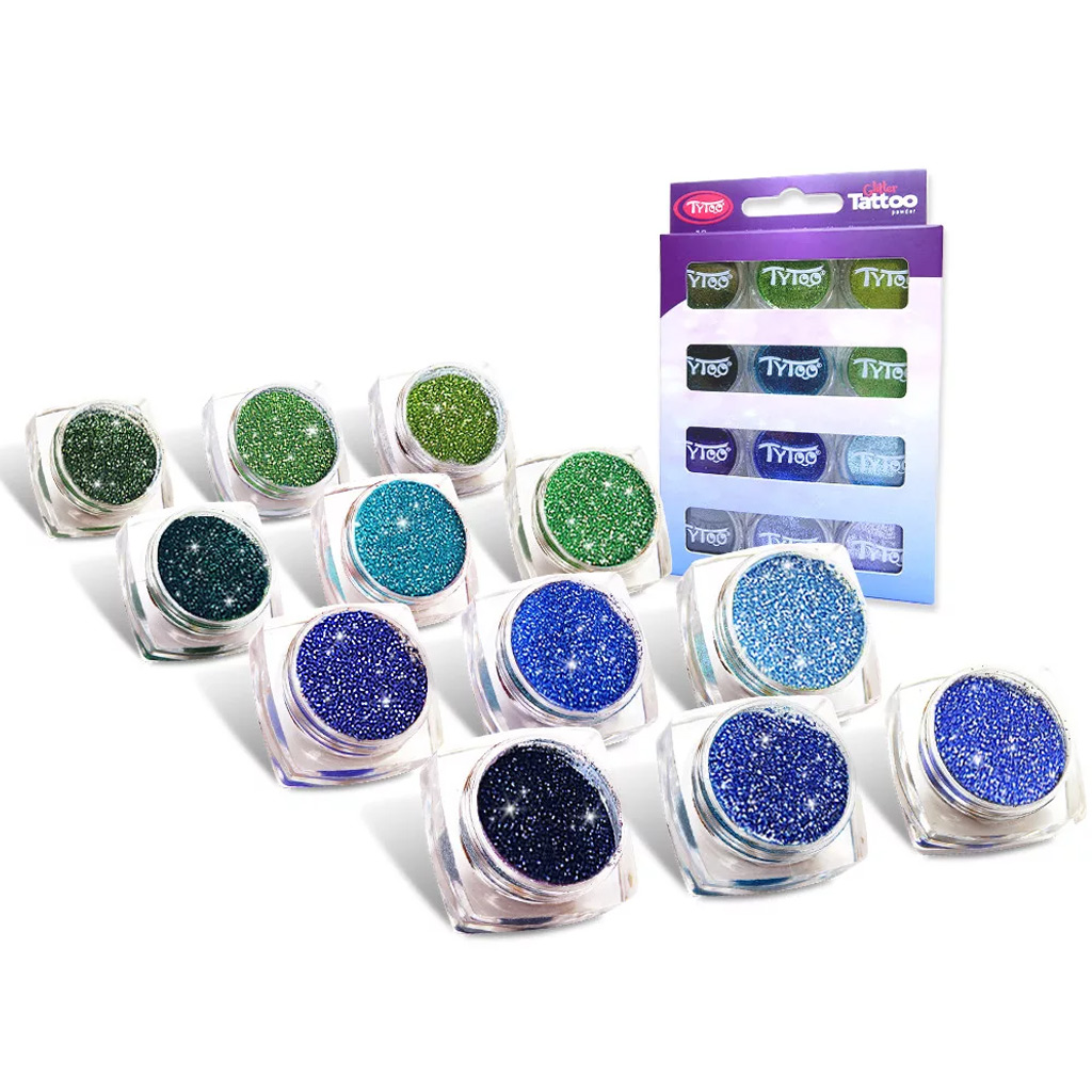 imagen de TyToo: Conjunto de purpurina de colores fríos 12x2,5ml 2