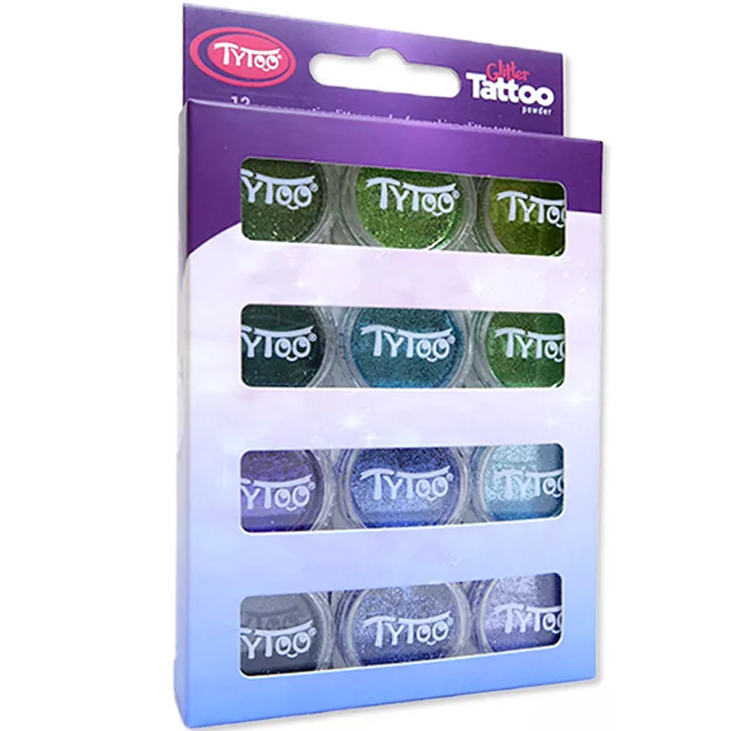 imagen de TyToo: Conjunto de purpurina de colores fríos 12x2,5ml 1