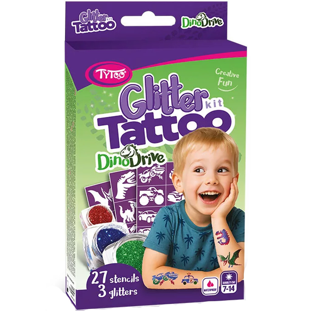 imagen de TyToo: DinoDrive set de tatuajes de purpurina 1