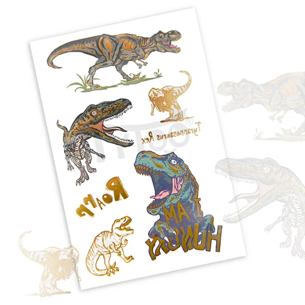 imagen de TyToo: Pegatinas de tatuaje de T-rex de dinosaurio 2