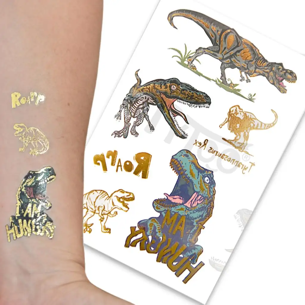 imagen de TyToo: Pegatinas de tatuaje de T-rex de dinosaurio 1