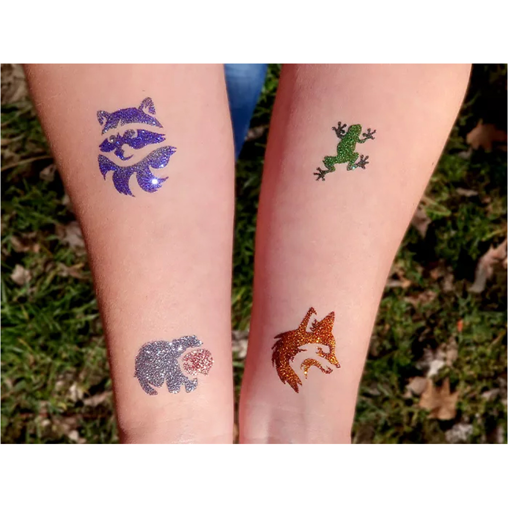 imagen de TyToo: Plantilla de tatuajes de brillo de animales del bosque set de 26 piezas 4