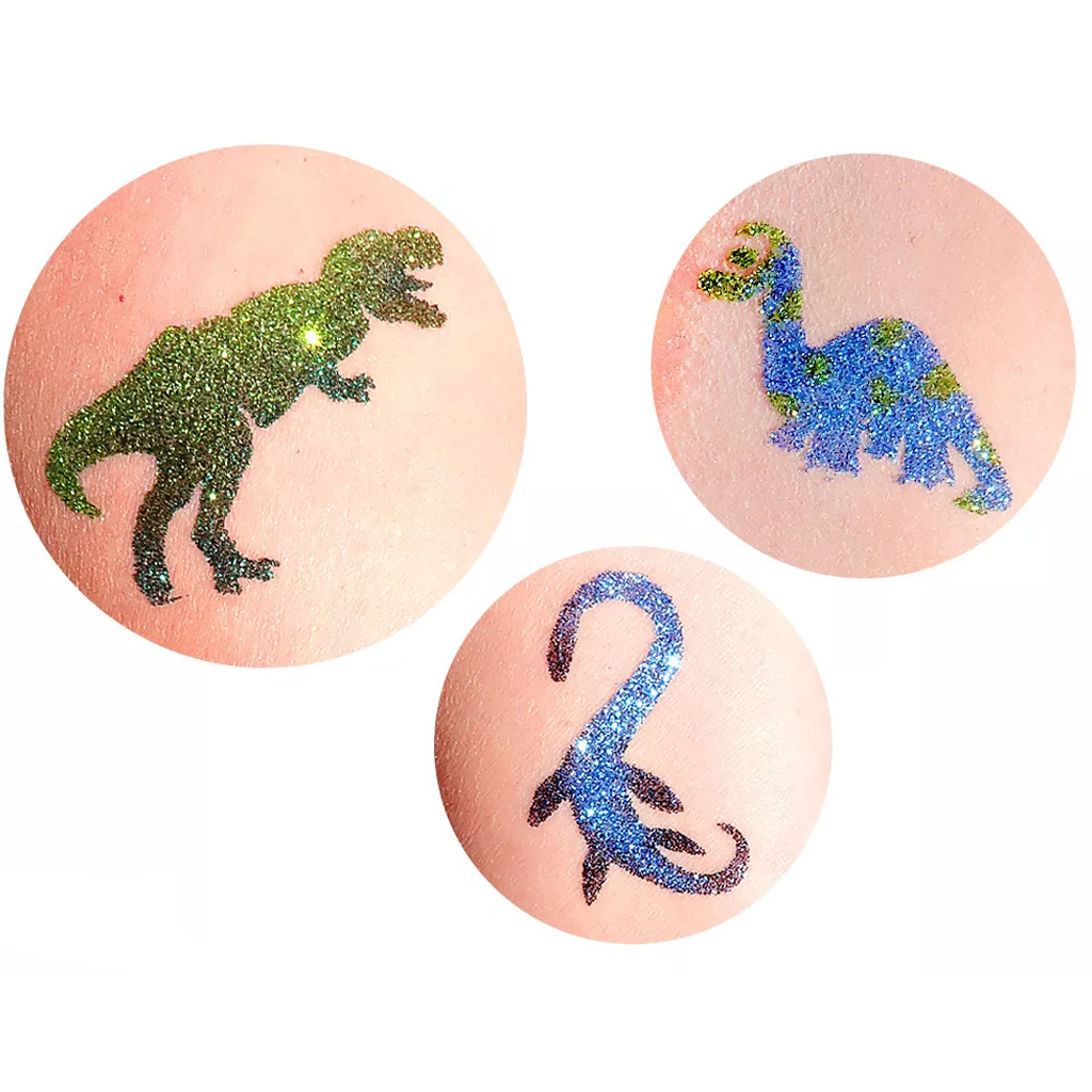 imagen de TyToo: Set de plantillas de tatuajes de brillo de dinosaurios 21 piezas 2