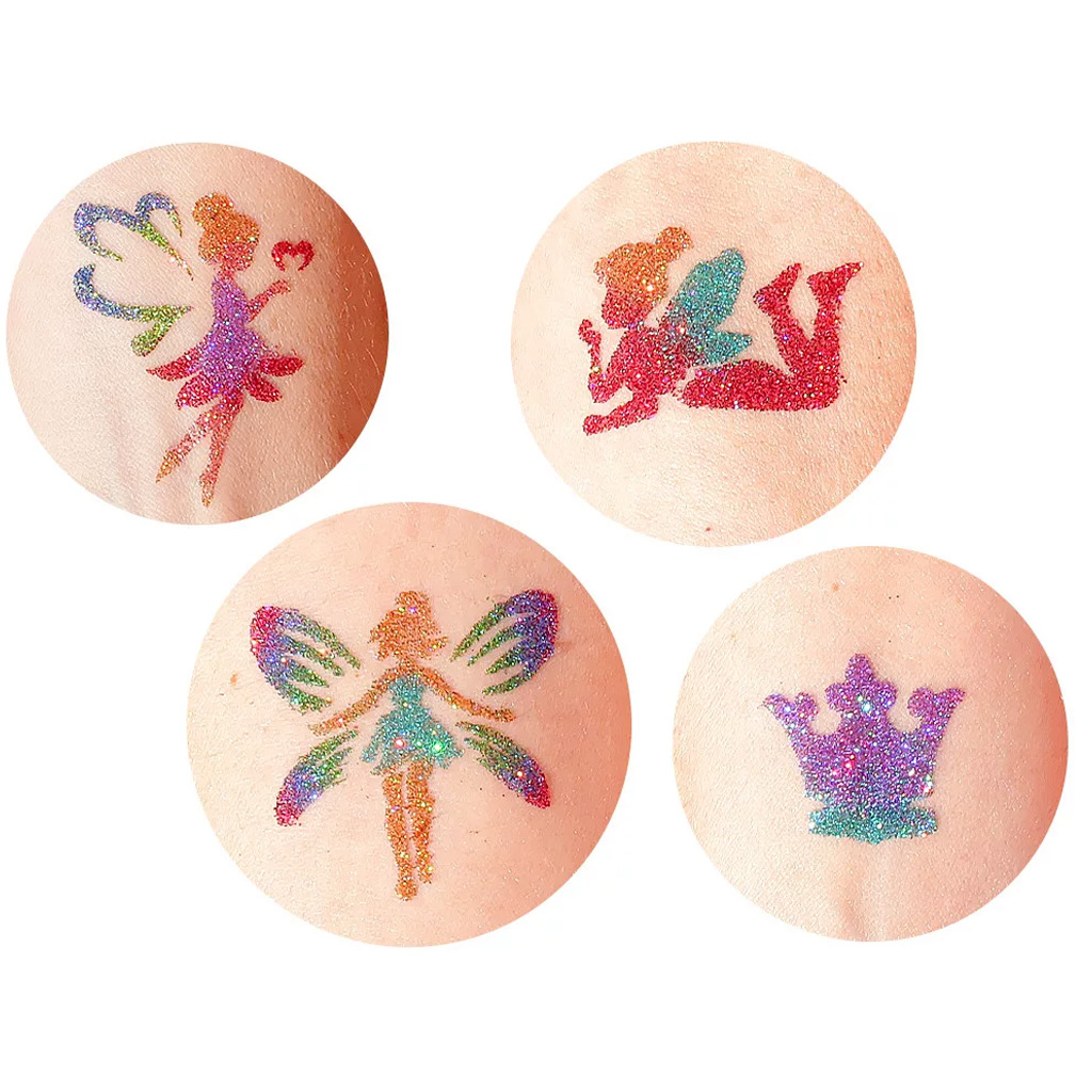 imagen de TyToo: Set de plantillas de tatuajes de brillo de hadas y princesas 22 piezas 2