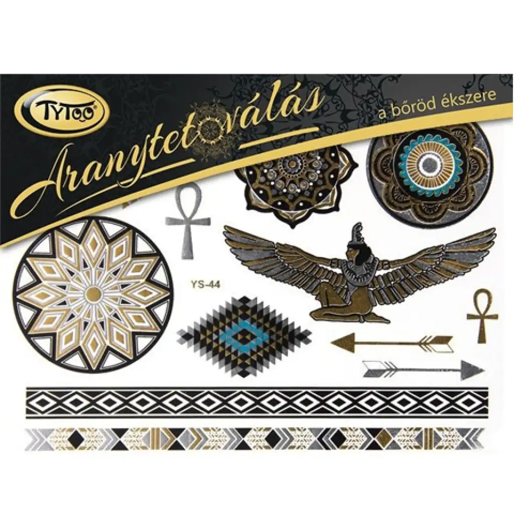 imagen de TyToo: Set de tatuajes dorados con motivos egipcios 21x15cm 1
