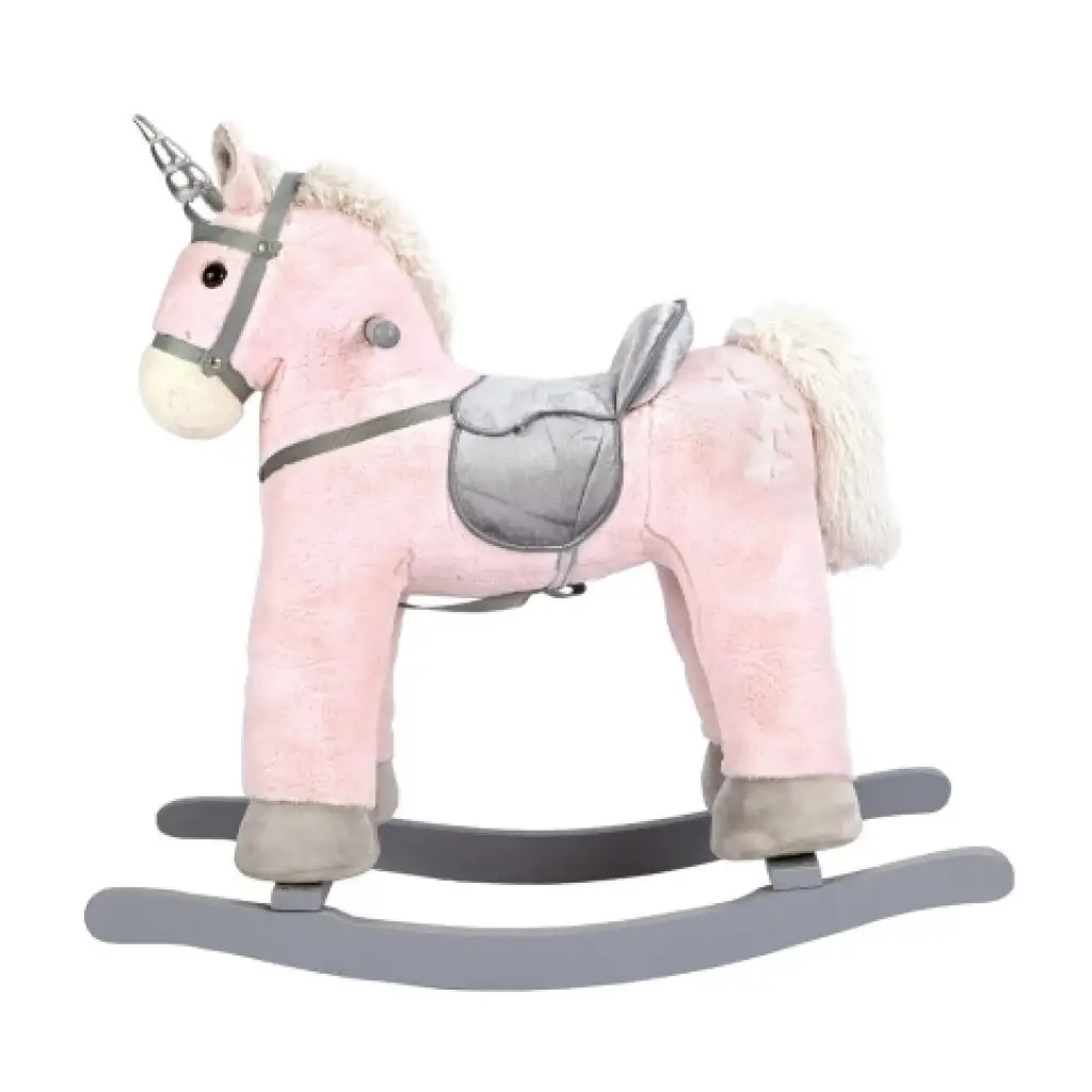 imagen de Unicornio de madera rosa de 47cm 1
