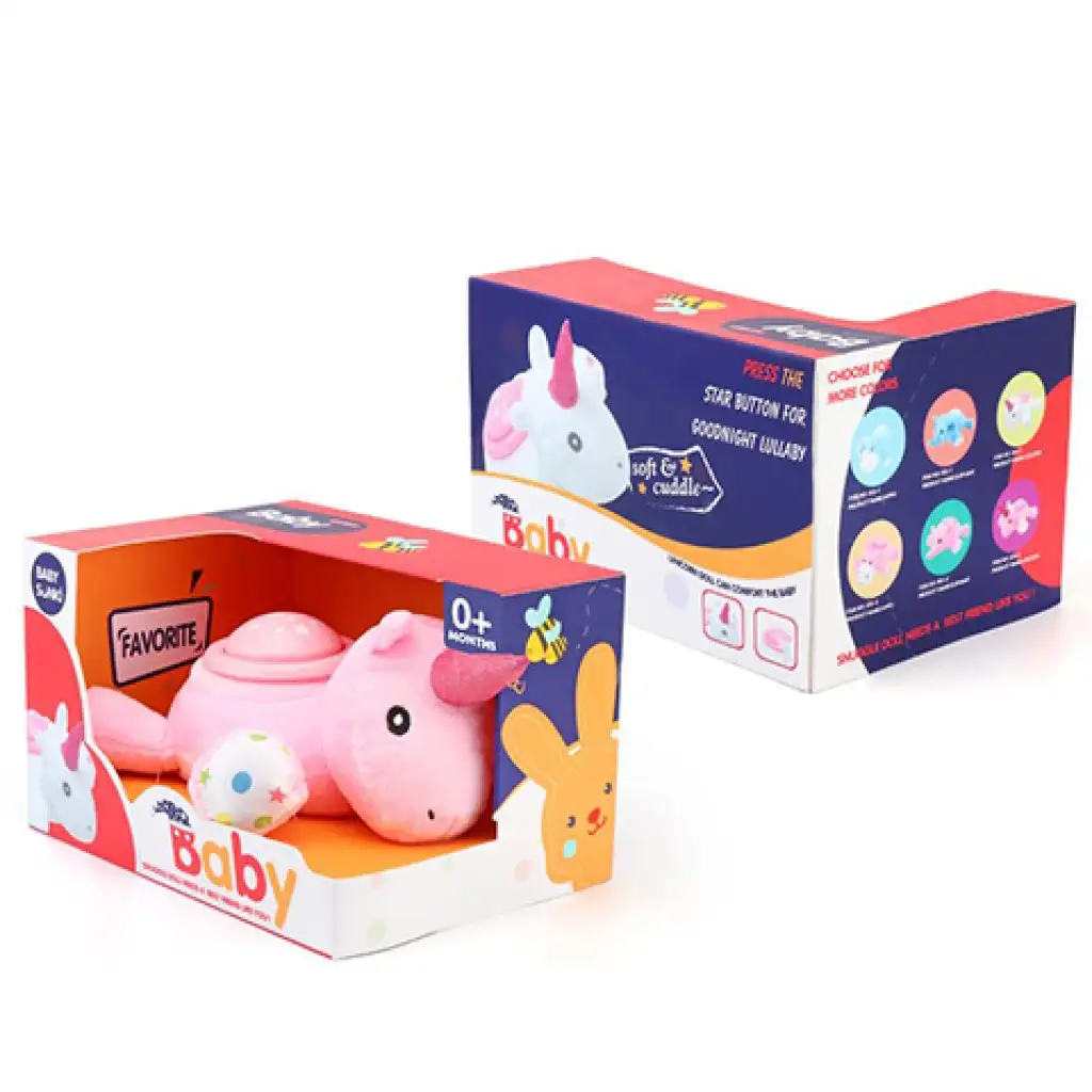 imagen de Unicornio de peluche rosa con efectos de luz y sonido 1