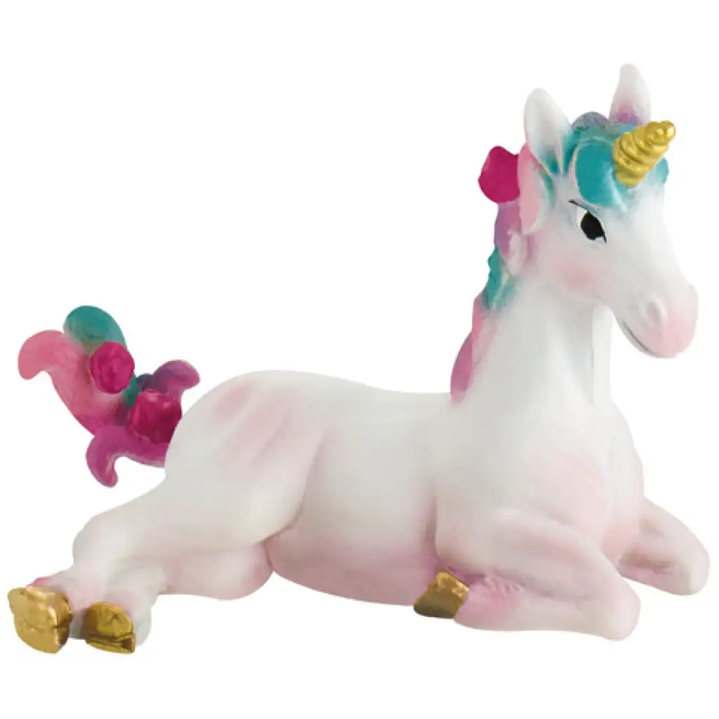 imagen de Unicornio potro de cuerno dorado figura de juguete - Bullyland 1
