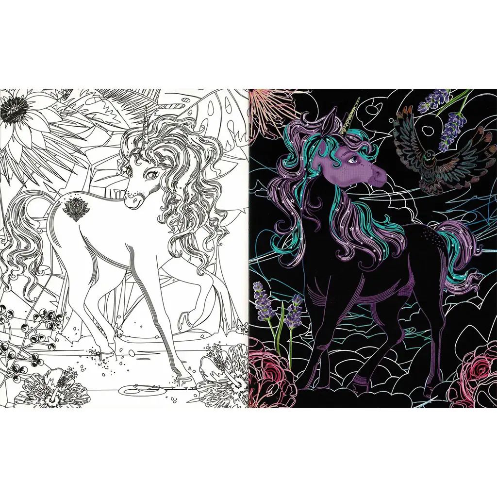 imagen de Unicornios ocultos 3. - Cuaderno para colorear con páginas rascables y para colorear 2