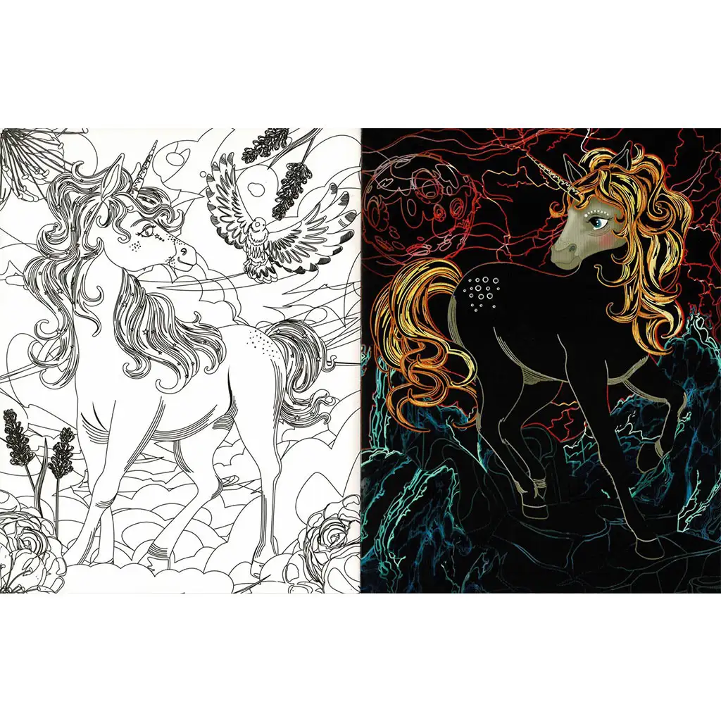 imagen de Unicornios ocultos 3. - Cuaderno para colorear con páginas rascables y para colorear 3