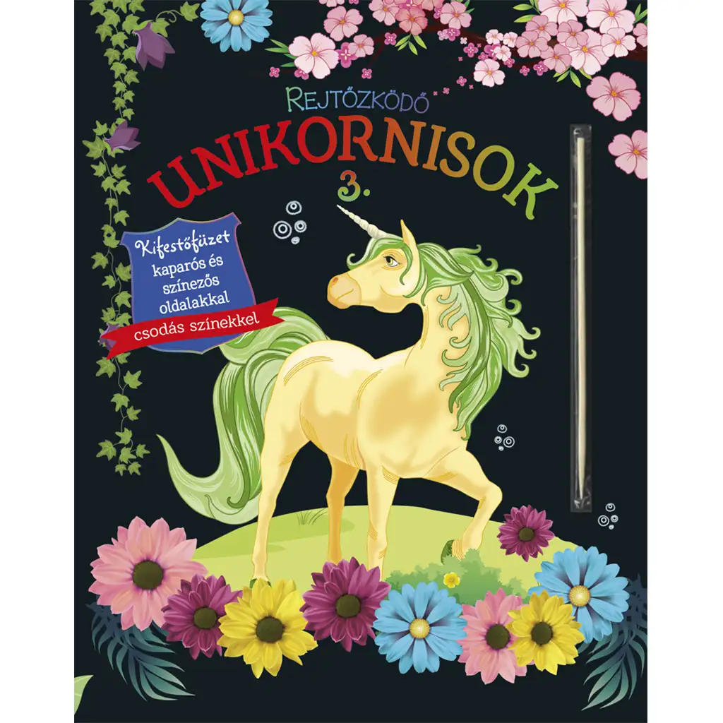 imagen de Unicornios ocultos 3. - Cuaderno para colorear con páginas rascables y para colorear 1
