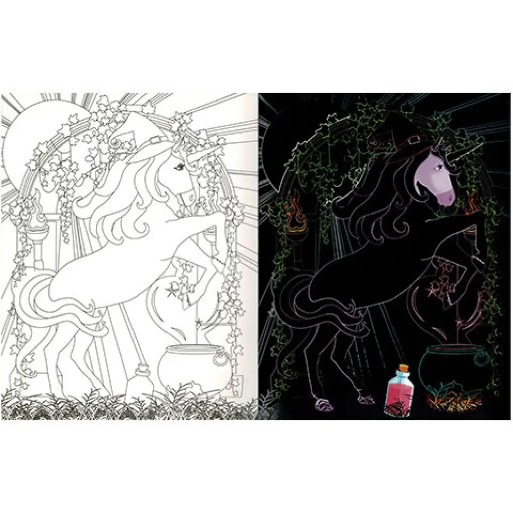 imagen de Unicornios ocultos - Cuaderno para colorear con páginas raspables y para colorear 2