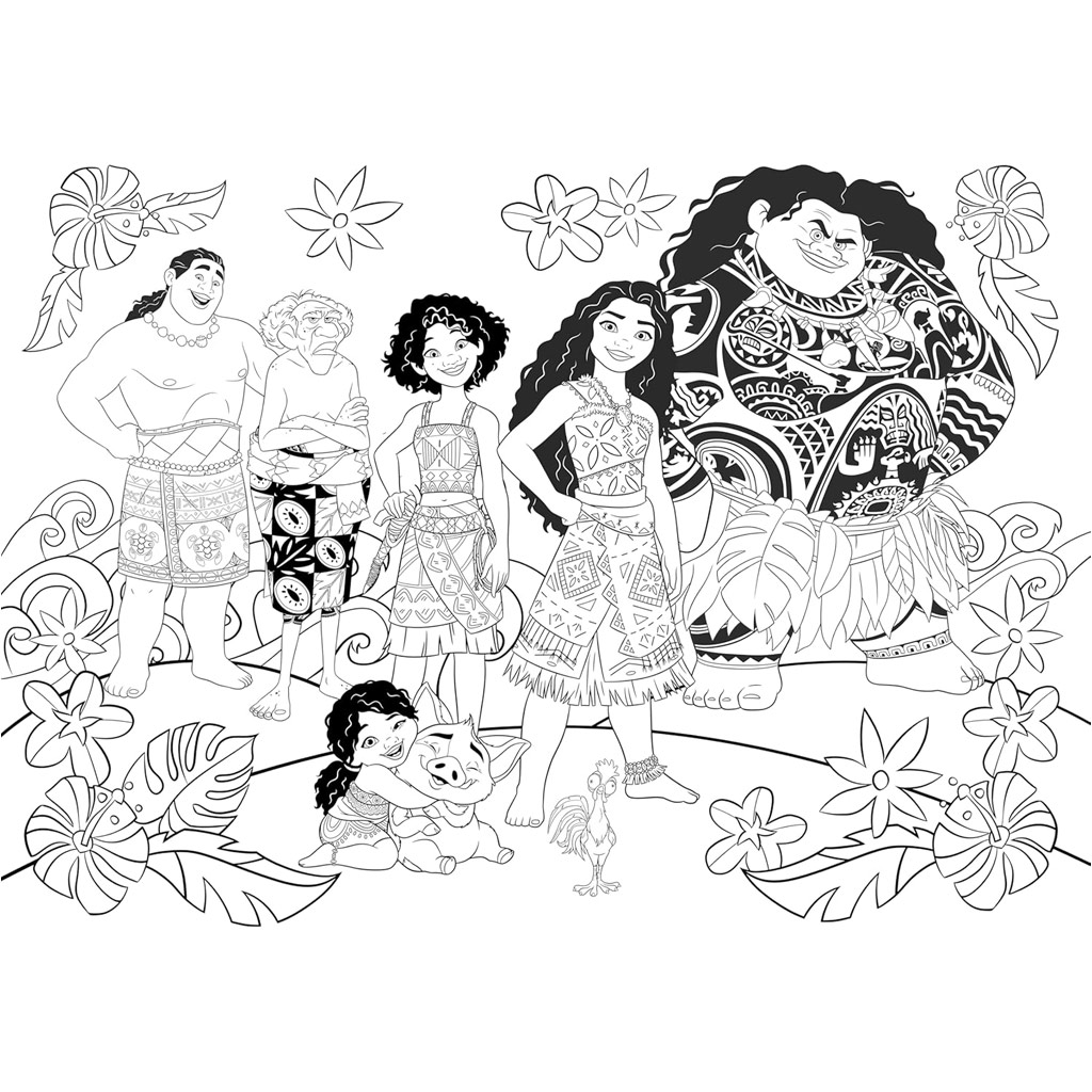 imagen de Vaiana 2 2 en 1 48 piezas rompecabezas y colorear 35x25cm - Lisciani 3