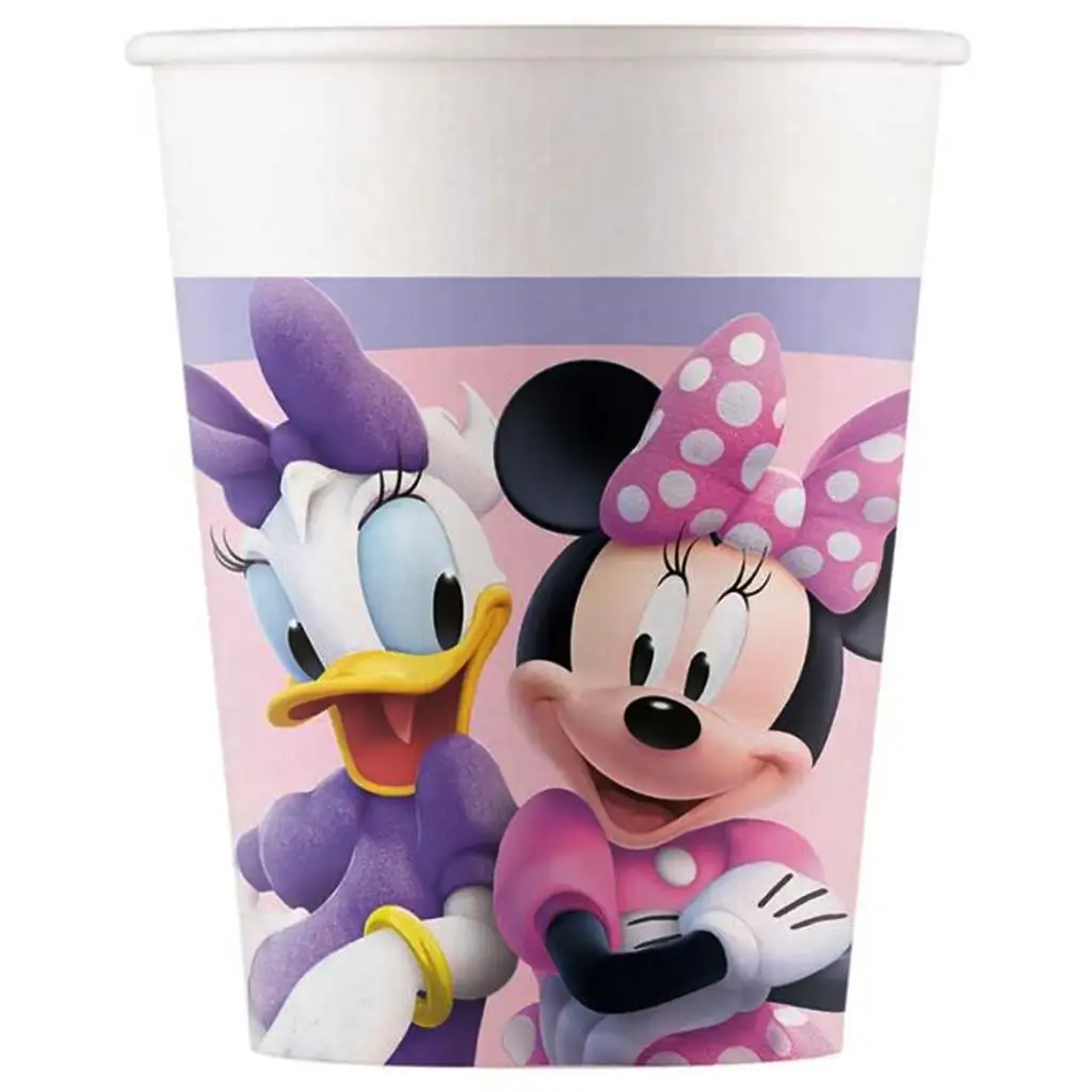 imagen de Vaso de papel con estampado de Minnie Mouse y Daisy, set de 8 piezas de 200ml 1
