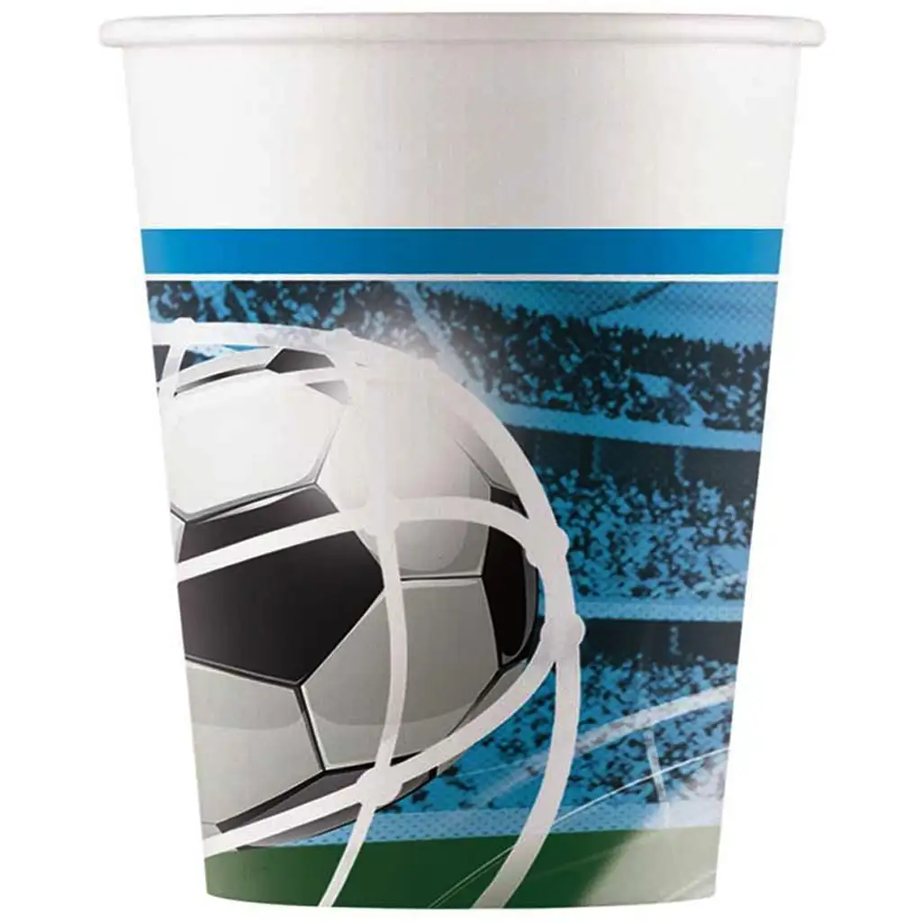 imagen de Vaso de papel de fútbol Gólöröm set de 8 piezas 200ml 1