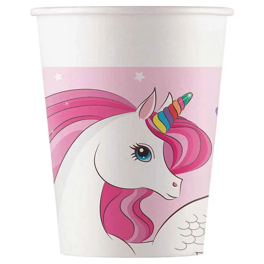 imagen de Vaso de papel de unicornio 8 unidades 200ml 1