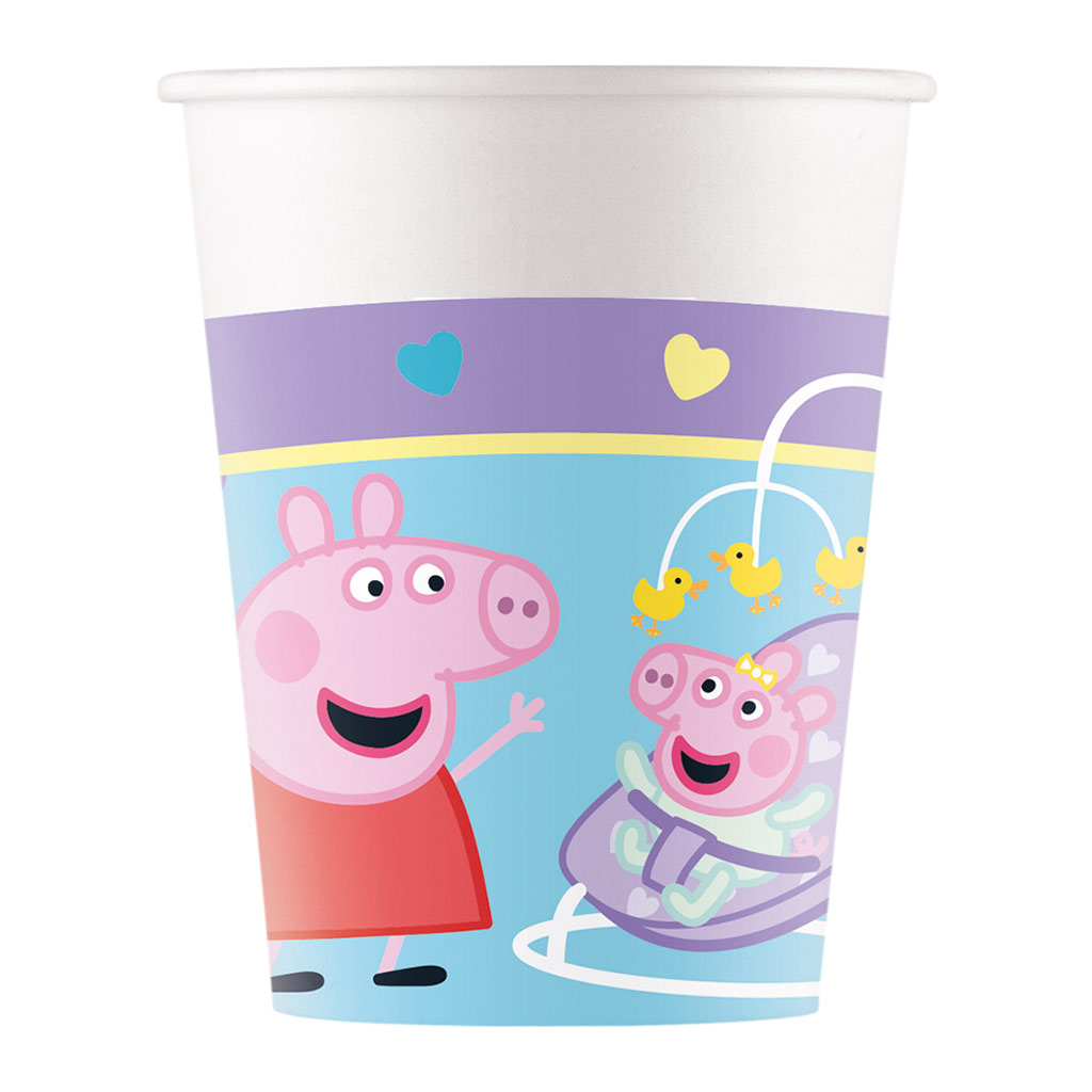 imagen de Vasos de papel de Peppa Pig 8 unidades 200ml 1