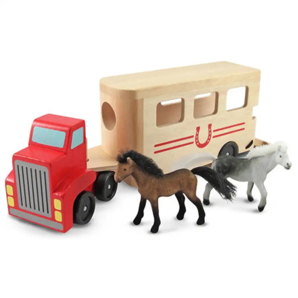 imagen de Vehículo de transporte de caballos de madera - Melissa & Doug 2