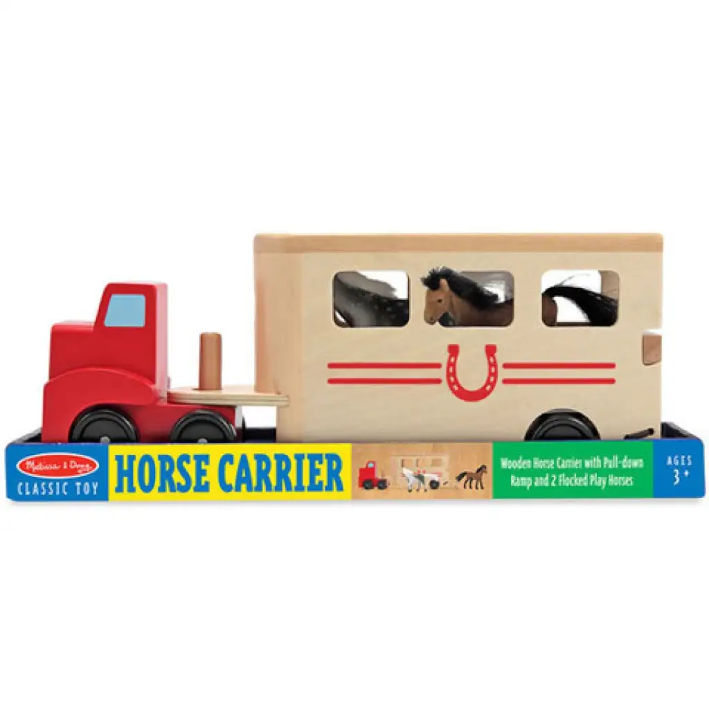 imagen de Vehículo de transporte de caballos de madera - Melissa & Doug 1
