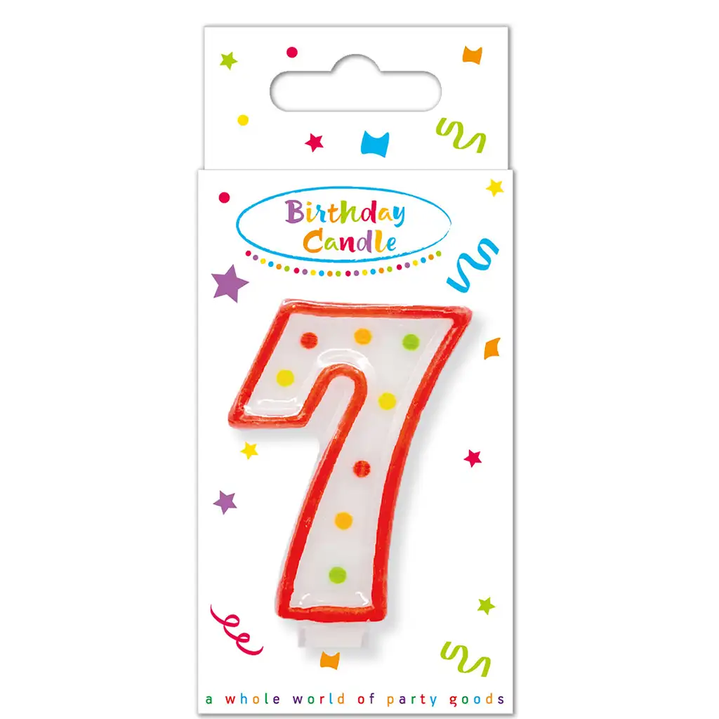 imagen de Vela de cumpleaños con puntos coloridos número 7 1