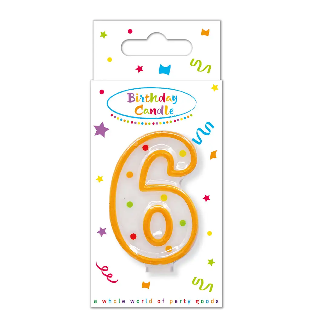 imagen de Vela de cumpleaños de puntos coloridos número 6 1
